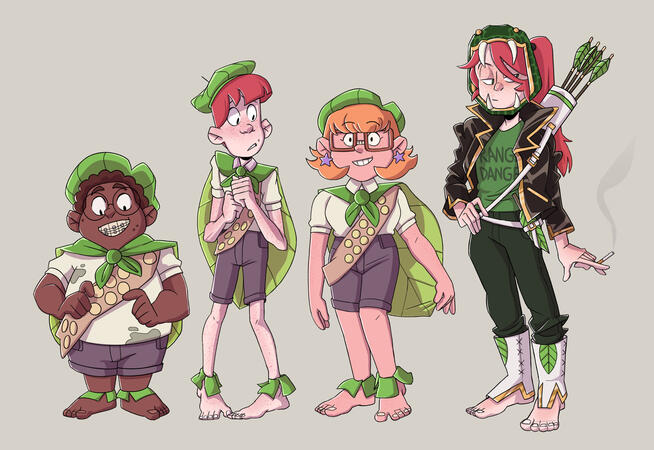 Character Line Up - Green Teens